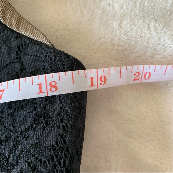 Le Chateau Black Floral Lace Beaded Cocktail Dress L - Picture 13 of 15